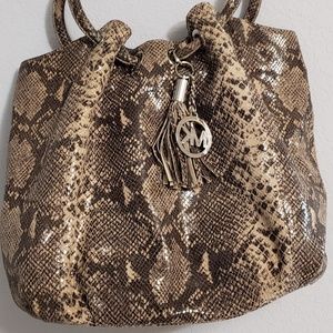 Michael Kors python print hobo bag